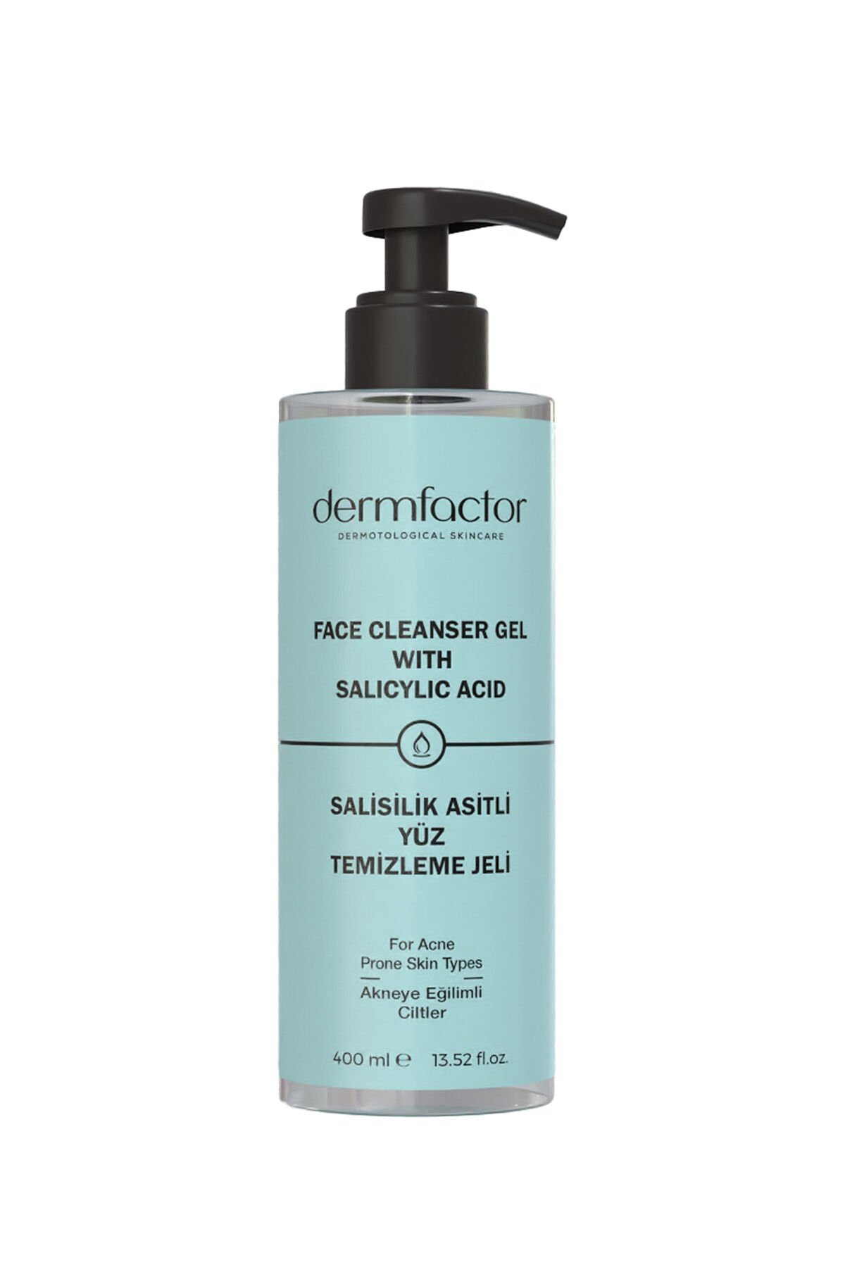 Dermfactor Salisilik Asitli Yüz Temizleme Jeli Akneye Eğilimli Ciltler 400 ml