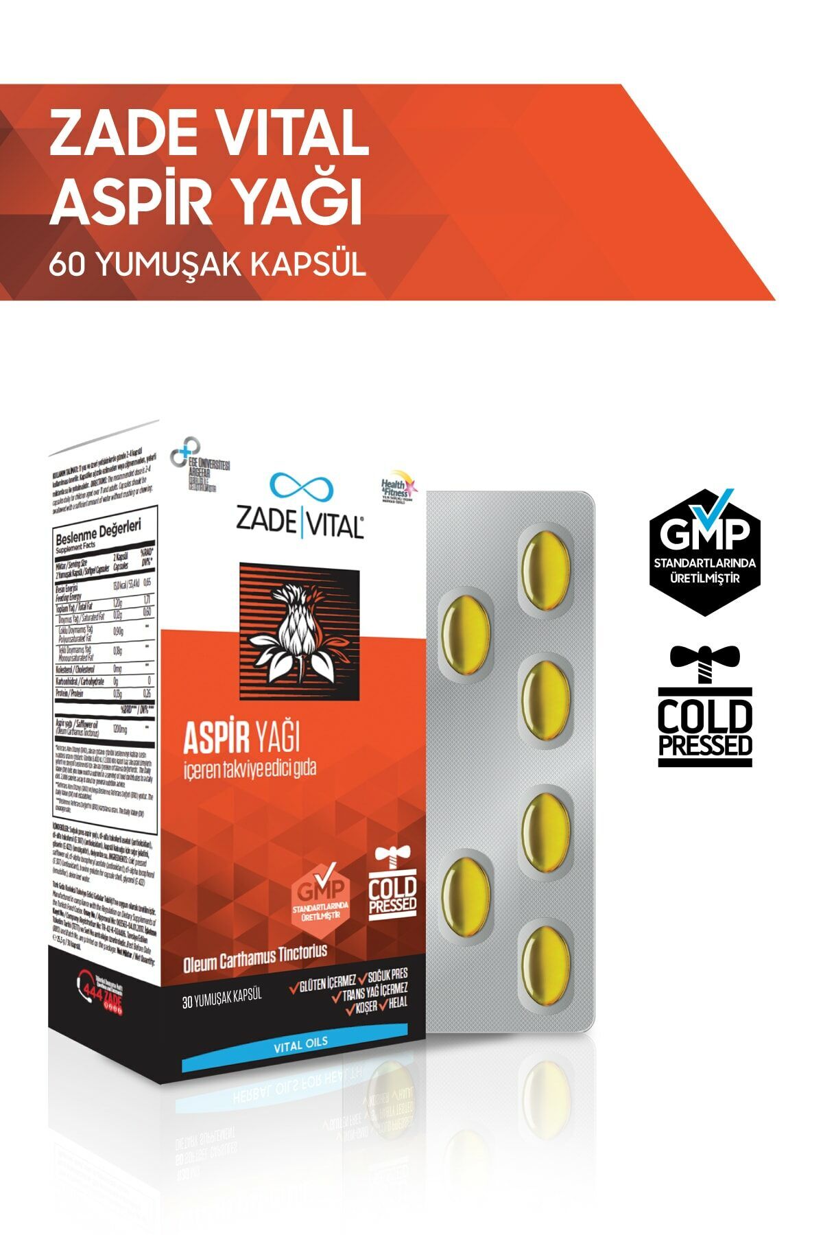 Zade Vital Aspir Yağı Blister 60 Kapsül