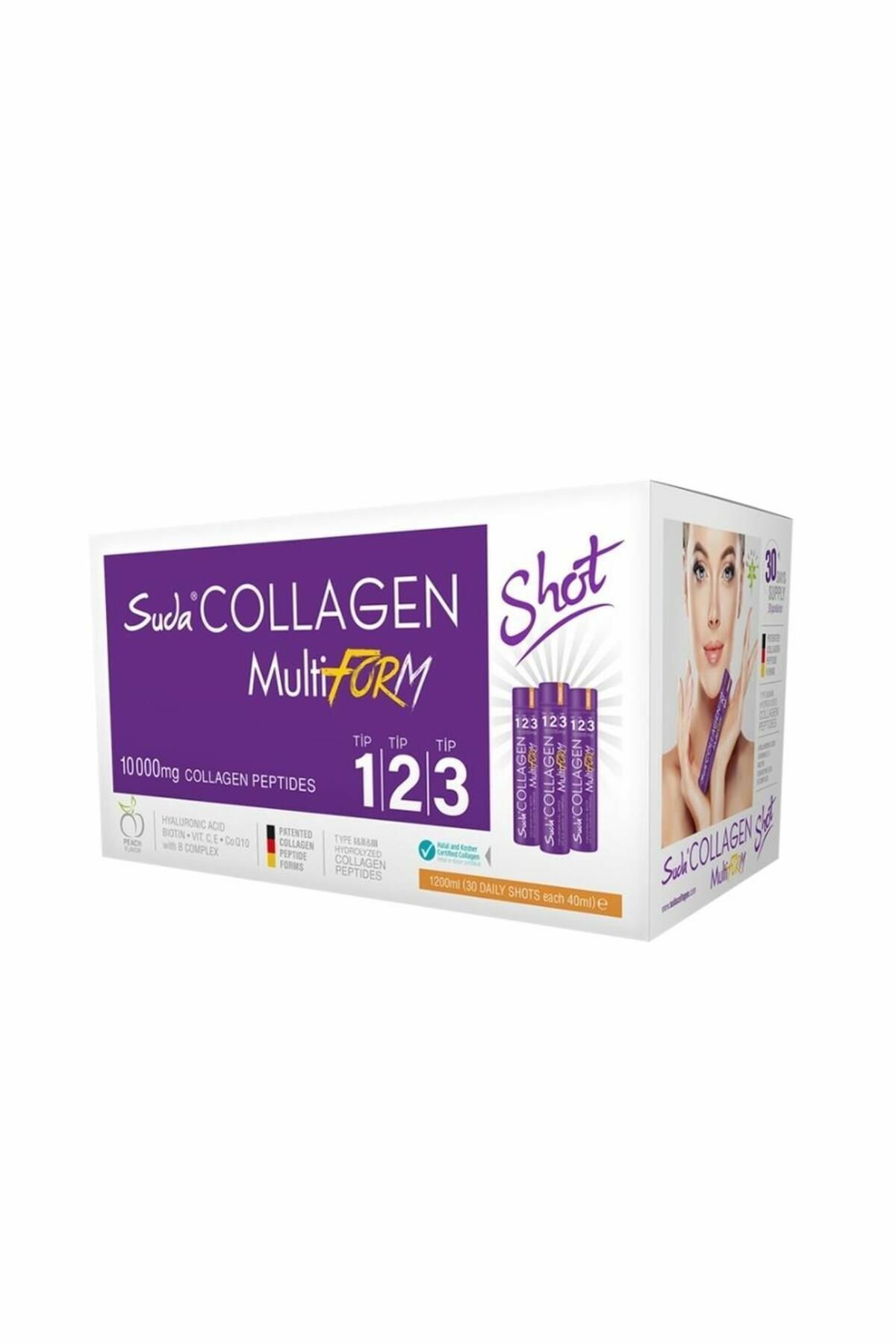 MultiForm Şeftali Aromalı Kolajen 40mlx30 Shot 10000 mg Collagen Peptit Tip1 - Tip2 - Tip3