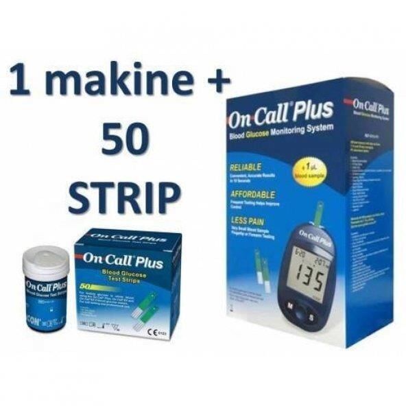 On Call Plus Şeker Ölçüm Cihazı + 50'li 1 Kutu Ölçüm Çubuğu