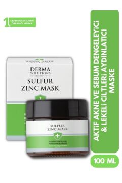 Derma Solutions Sulfur Zinc Mask - Akne Karşıtı, Akne Rozacea, Leke Tedavisine Destekleyici maske