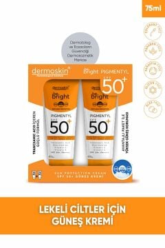 Dermoskin Be Bright Pigmentyl Güneş Kremi SPF50+ 75 ml - İkili Kofre