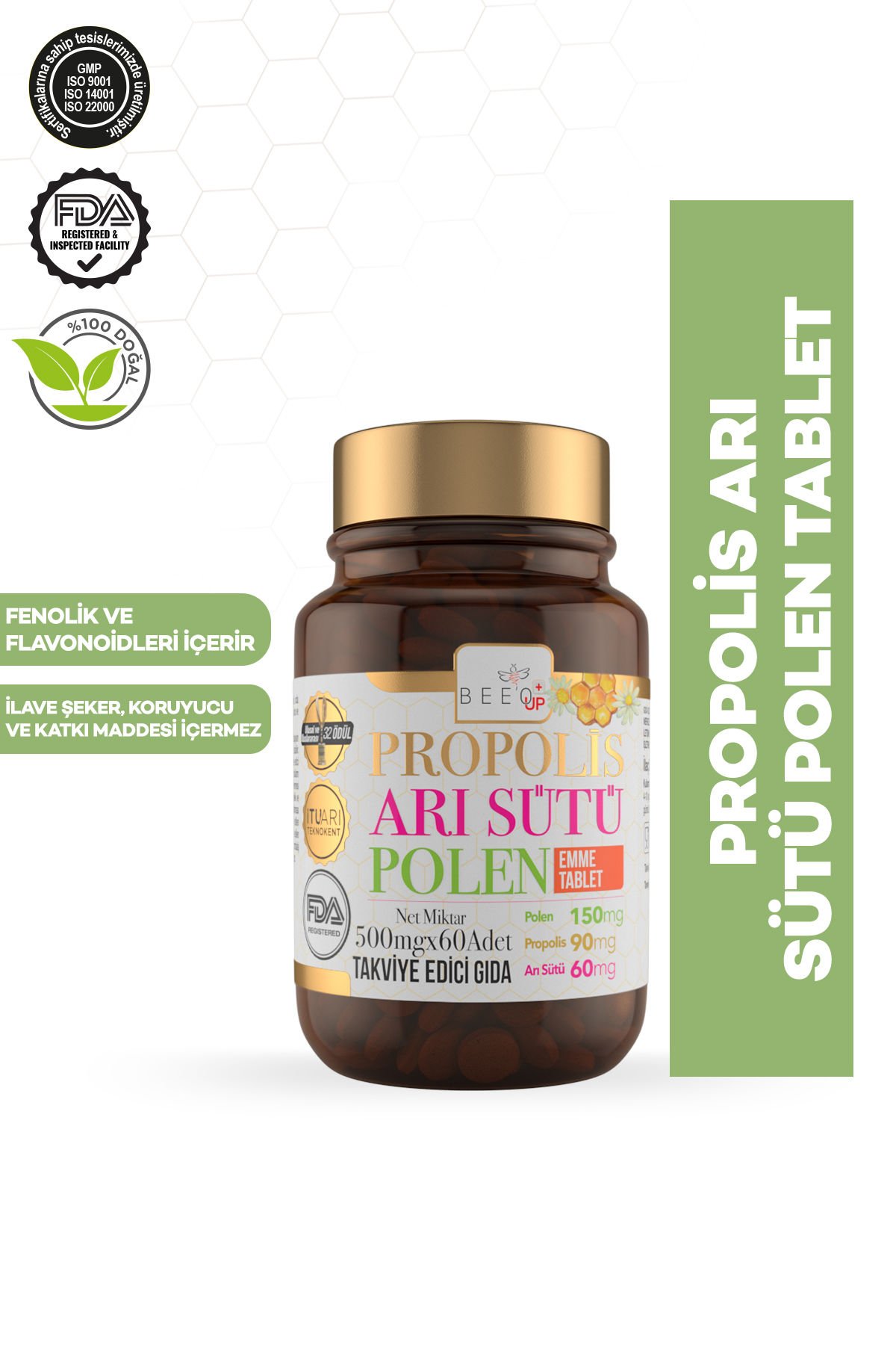 Bee'o Up Propolis Arı Sütü Polen Çocuk 60 Çiğneme Tableti