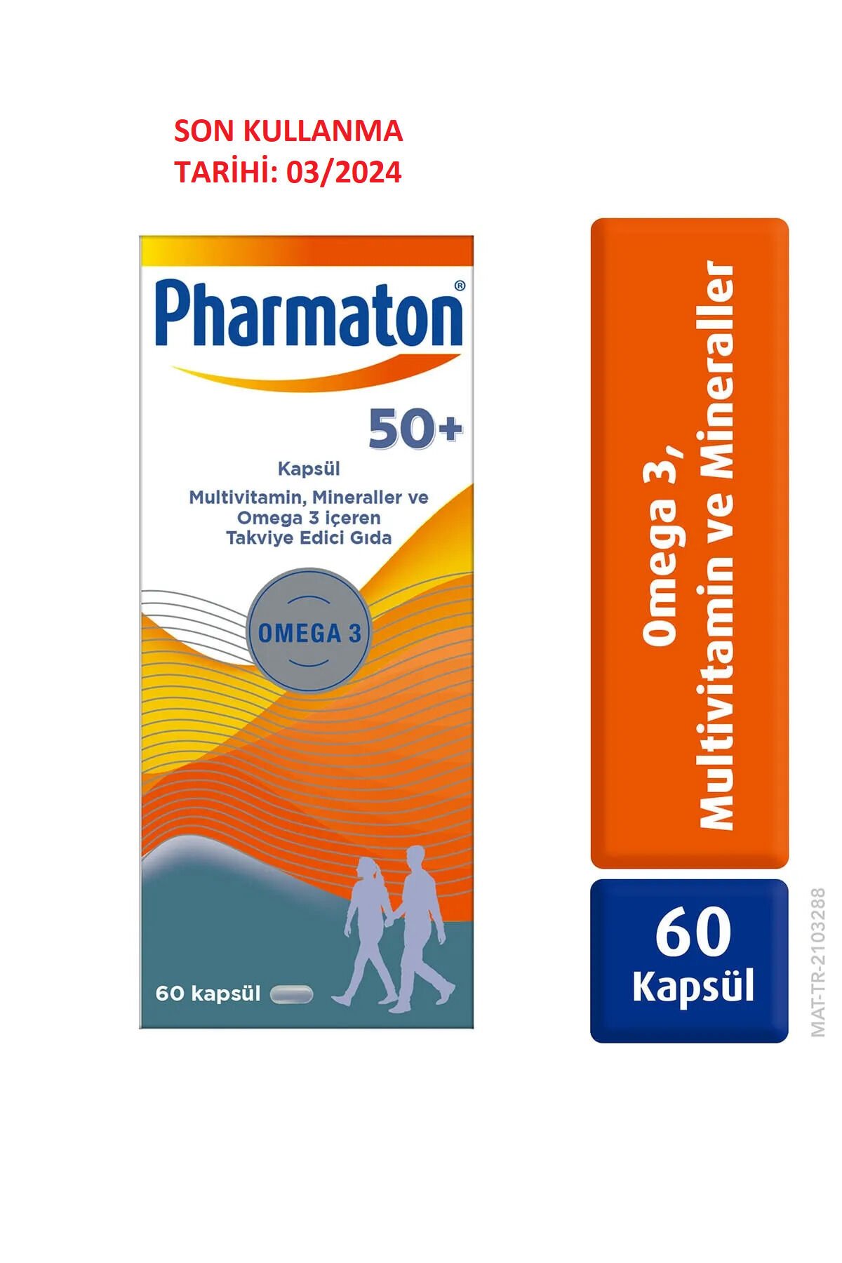 Pharmaton 50 Plus 60 Kapsül - Omega 3, Multivitamin ve Mineraller SKT:03/2024