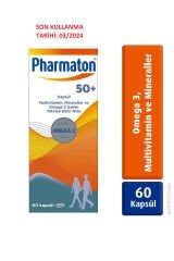 Pharmaton 50 Plus 60 Kapsül - Omega 3, Multivitamin ve Mineraller SKT:03/2024