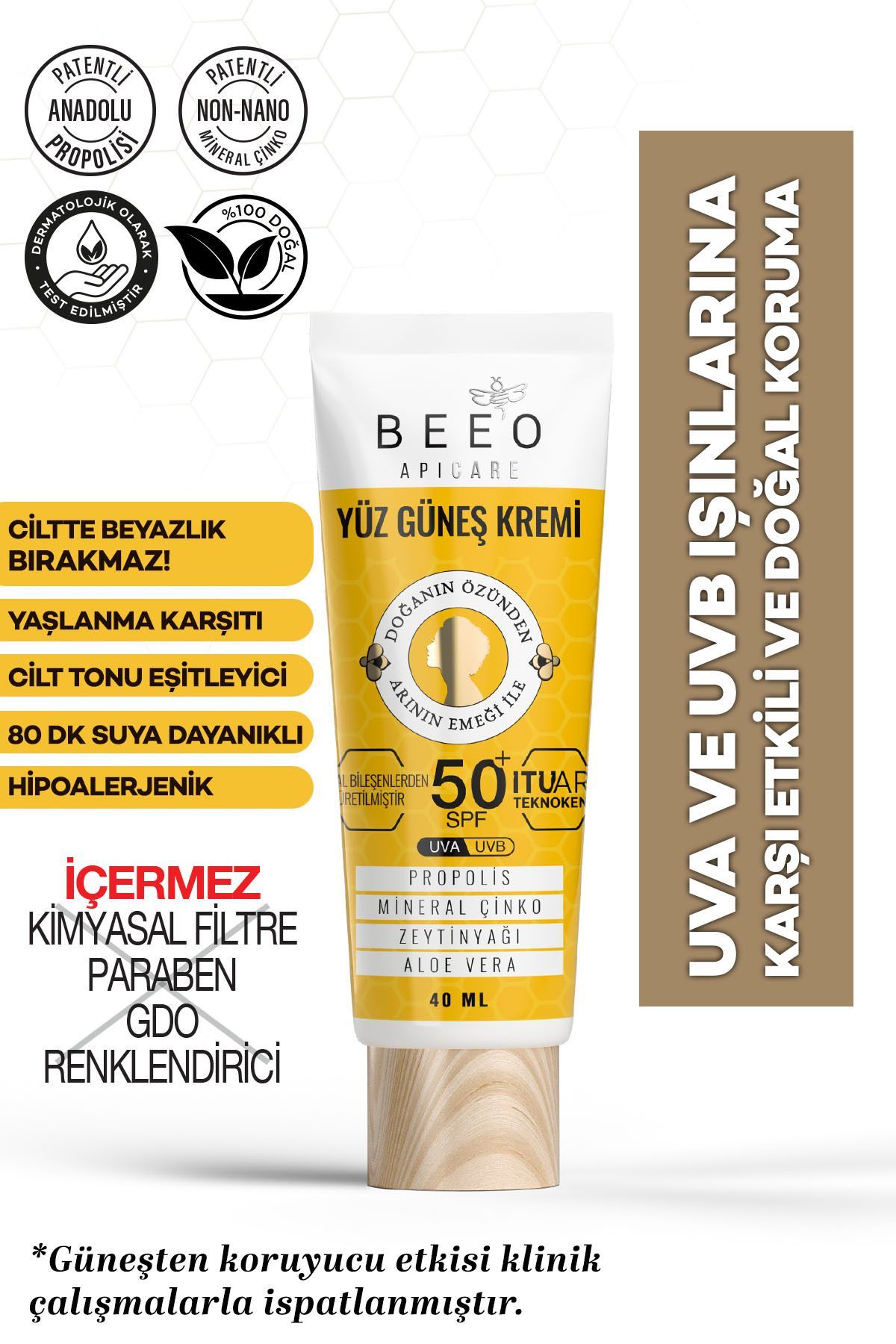 Beeo Apicare Propolisli Yüz Güneş Kremi
