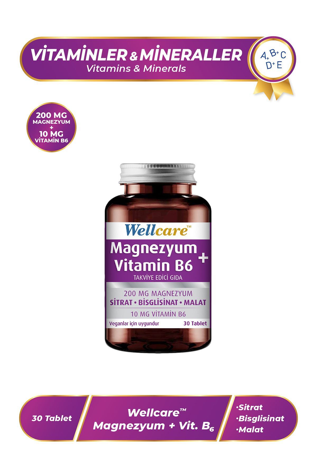 Magnezyum + Vitamin B6 - 30 Tablet