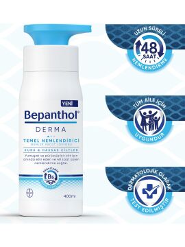 25 adet Bepanthol Derma Yoğun Nemlendirici Günlük Vücut Losyonu 400 ml  Çok Kuru ve Hassas Ciltler