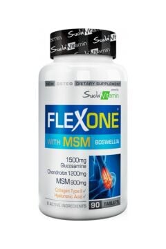 FlexOne Glukozamin+Kondroitin+MSM+Tip II Kolajen,Eklem,Kas ve Hareket,Destek 90 Tablet