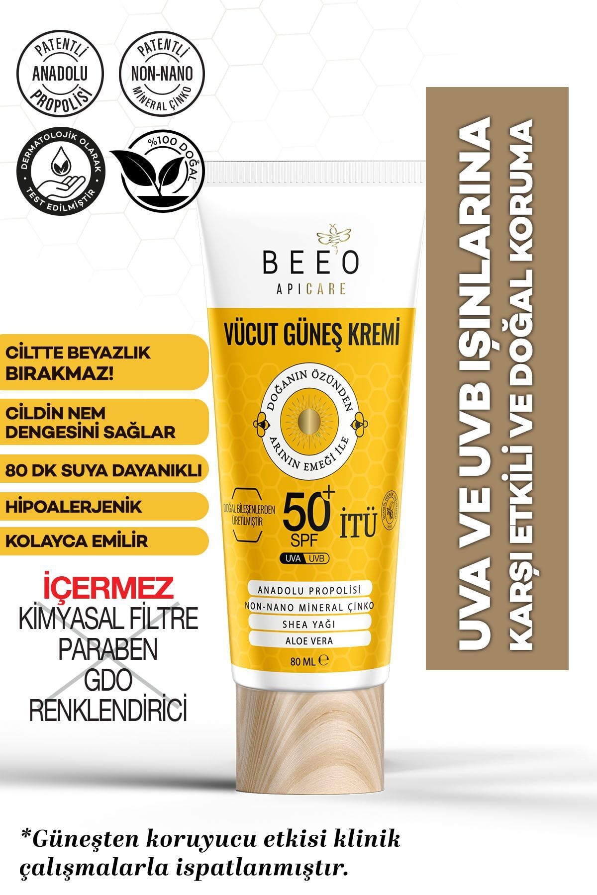 Bee'o Vücut SPF50 Güneş Kremi 80 ml