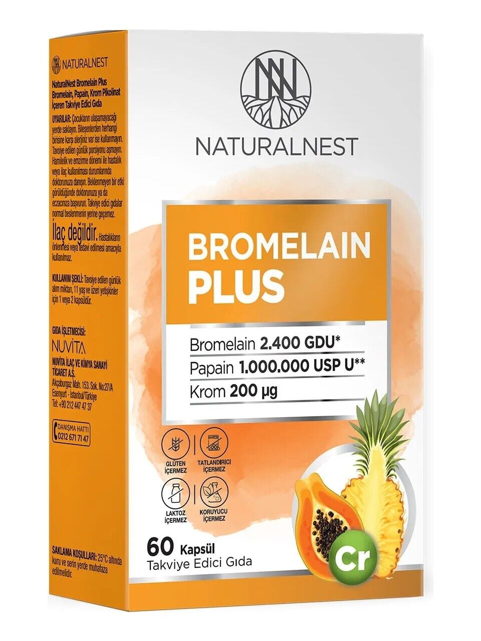 Naturalnest Bromelain Plus 60 Kapsül