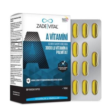 Zade Vital A Vitamini 30 Yumuşak Kapsül - Blister