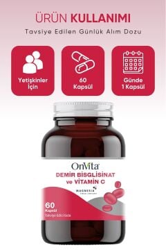 Onvita Demir Bisglisinat & Vitamin C 60 Kapsül