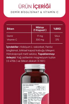 Onvita Demir Bisglisinat & Vitamin C 60 Kapsül