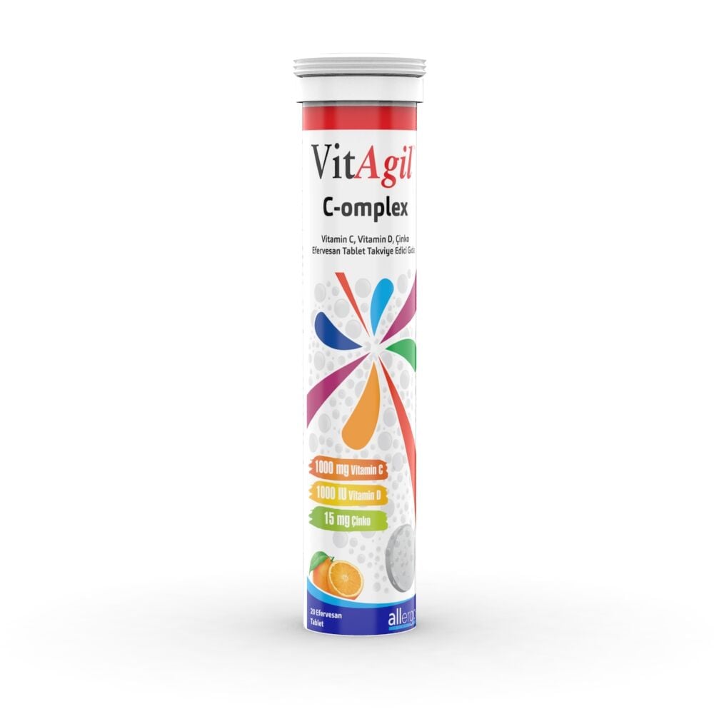 Vitagil C-omplex Vitamin C 1000 mg + Vitamin D 1000 IU + Çinko 15 mg 20 Efervesan Tablet