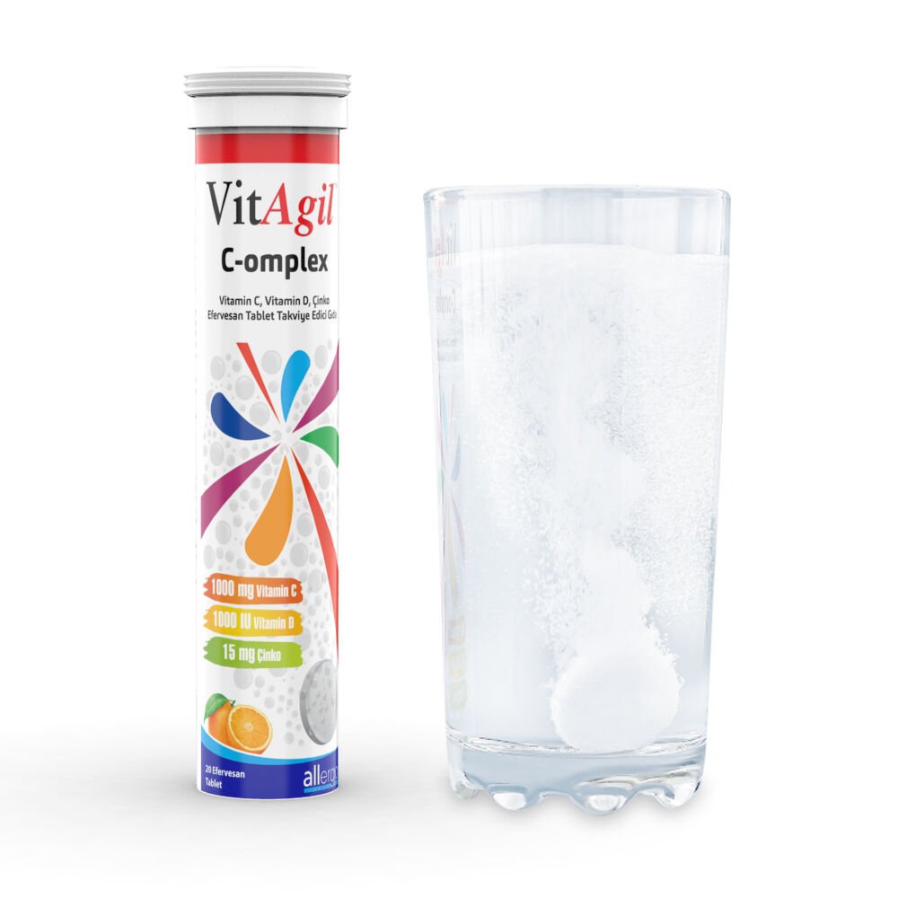 Vitagil C-omplex Vitamin C 1000 mg + Vitamin D 1000 IU + Çinko 15 mg 20 Efervesan Tablet