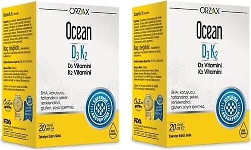 Ocean Ocean Vitamin D3k2 Damla 20 Ml 2'li Avantaj Paket