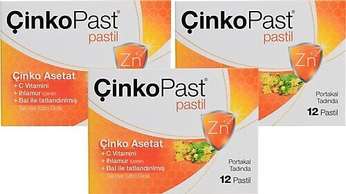 Çinkopast Portakal Aromalı Pastil 12'li 3 Adet