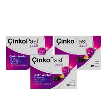 Çinkopast Nane Zencefil Kara Mürver Pastil 12'li  3 Adet