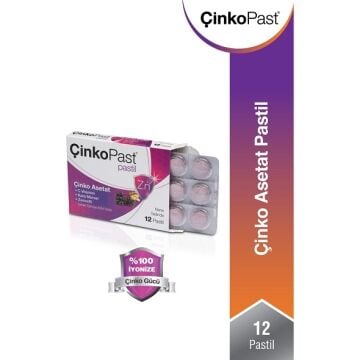 Çinkopast Nane Zencefil Kara Mürver Pastil 12'li  3 Adet