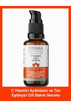 DermaSolutions PURE VİTAMİN C SERUM - Ton Eşitleyici Aydınlatıcı Serum %10 C Vitamini, Ferulik Asit