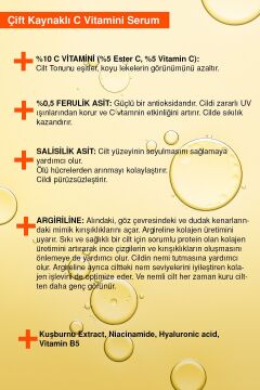 DermaSolutions PURE VİTAMİN C SERUM - Ton Eşitleyici Aydınlatıcı Serum %10 C Vitamini, Ferulik Asit