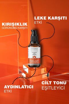 DermaSolutions PURE VİTAMİN C SERUM - Ton Eşitleyici Aydınlatıcı Serum %10 C Vitamini, Ferulik Asit