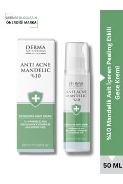 DermaSolutions %10 MANDELIC ACİD ANTi ACNE CREAM - %10 Mandelik Asit İçeren Peeling Etkili Gece Kremi