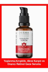 DermaSolutions RETİNOL SERUM - RHA B3 Yaşlanma,Kırışıklık, Akne Karşıtı ve Onarıcı Retinol Gece Serumu