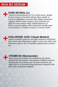 DermaSolutions RETİNOL SERUM - RHA B3 Yaşlanma,Kırışıklık, Akne Karşıtı ve Onarıcı Retinol Gece Serumu